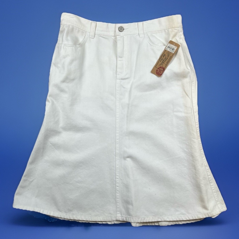 Lauren Ralph Lauren Jeans Co. Skirt Size 8 White Denim Trumpet Green Label NWT